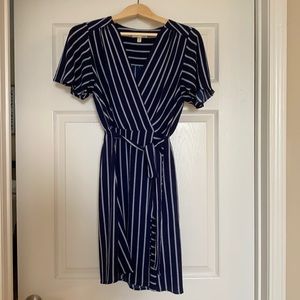 Navy blue striped dress